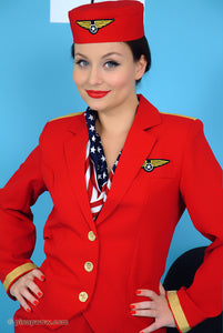 carla brown air hostess striptease fantasy uniform cosplay